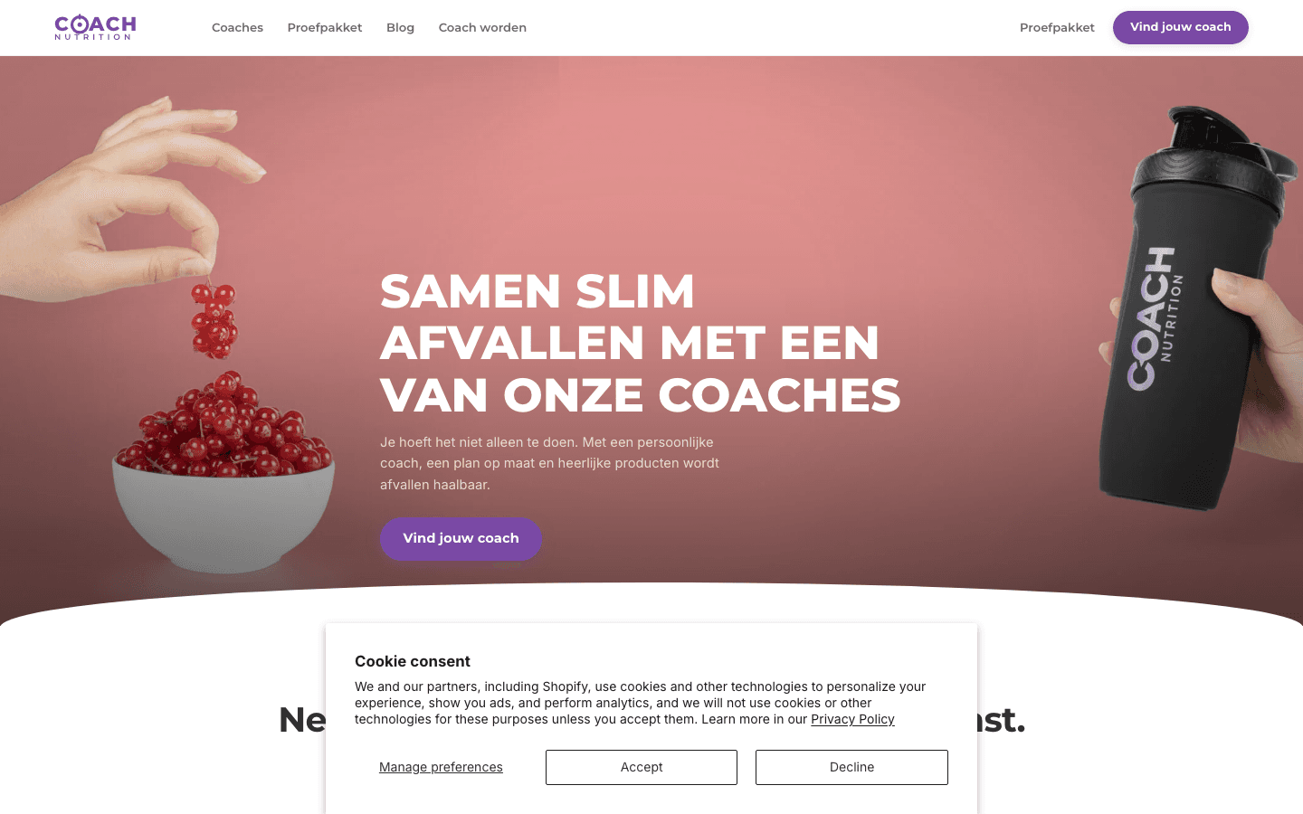 CoachNutrition nieuwe Shopify store